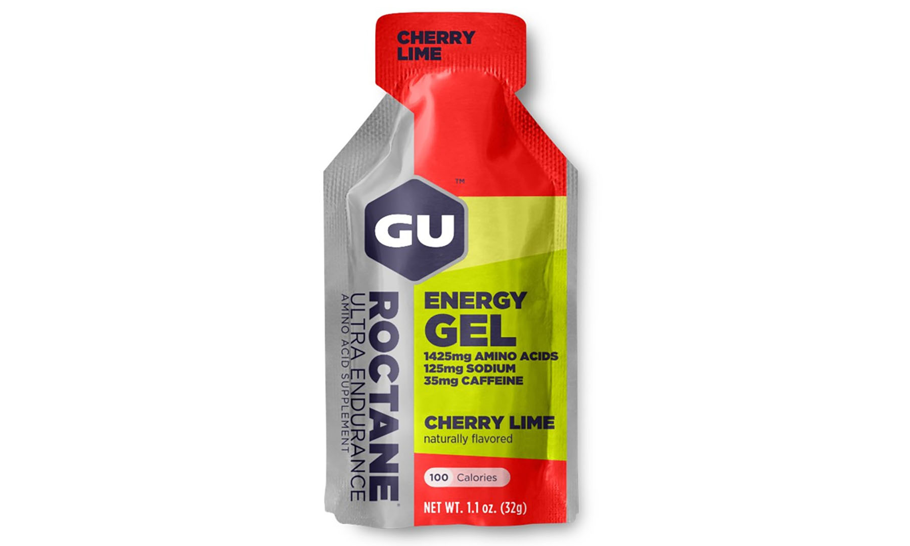 Фотография Энергетический гель GU Energy ROCTANE Ultra Endurance Cherry Lime, 32 г (35 мг кофеина)