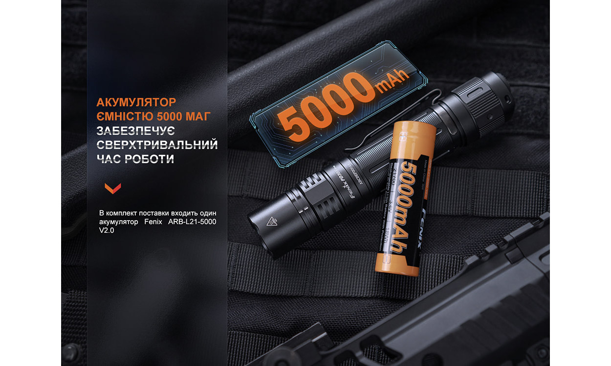 Фонарь ручной тактический Fenix PD36R Pro черный 10