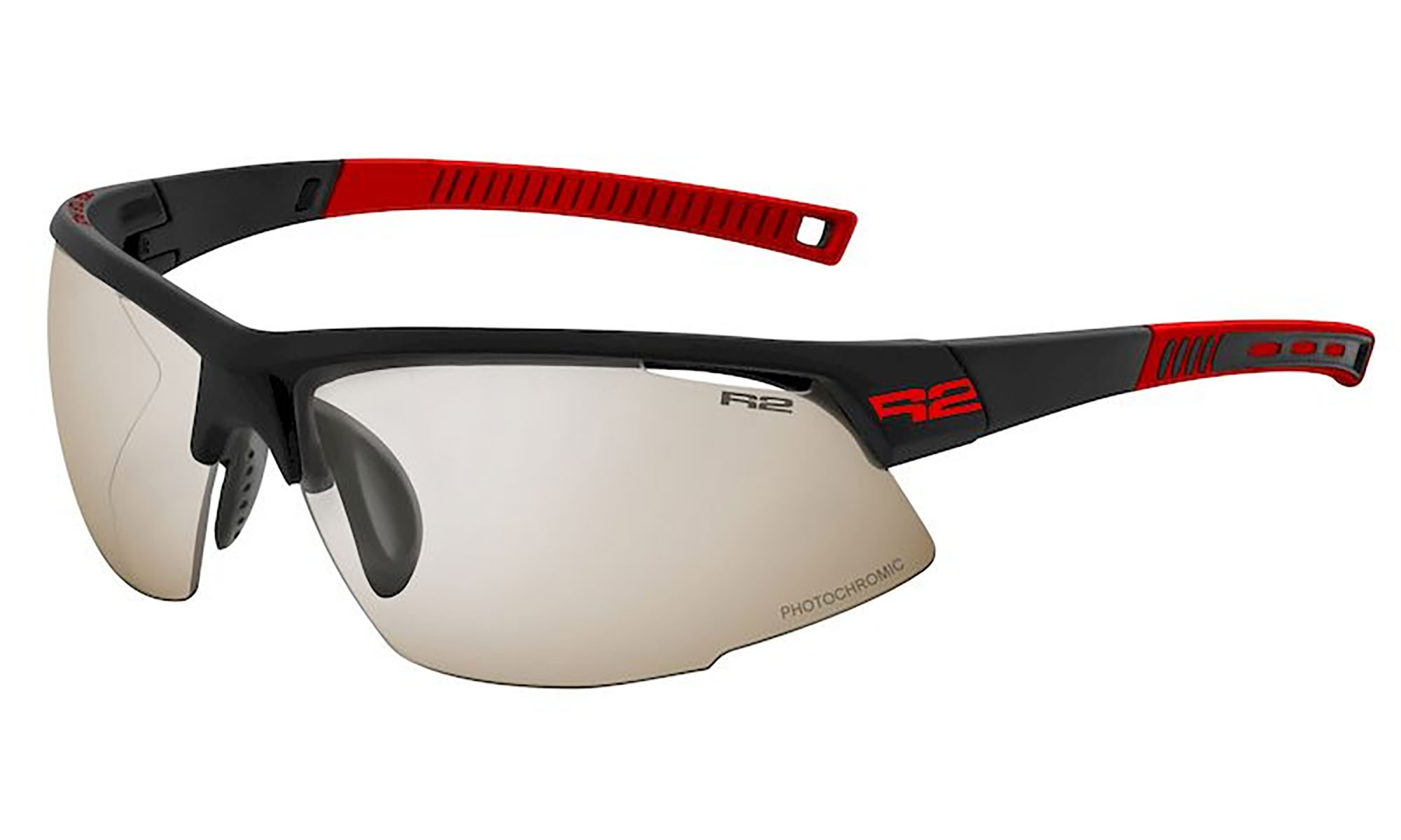 Очки R2 RACER черные/красные матовые, линза brown do brown (Photochrom), кат. 1-3 