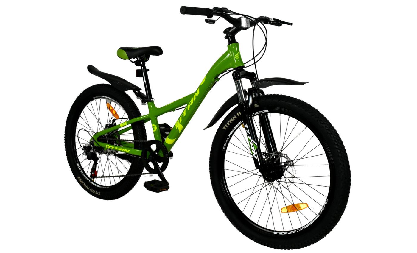 Фотография Велосипед Titan CALYPSO 24" размер XXS  рама 11 2022 Зеленый-Желтый 3