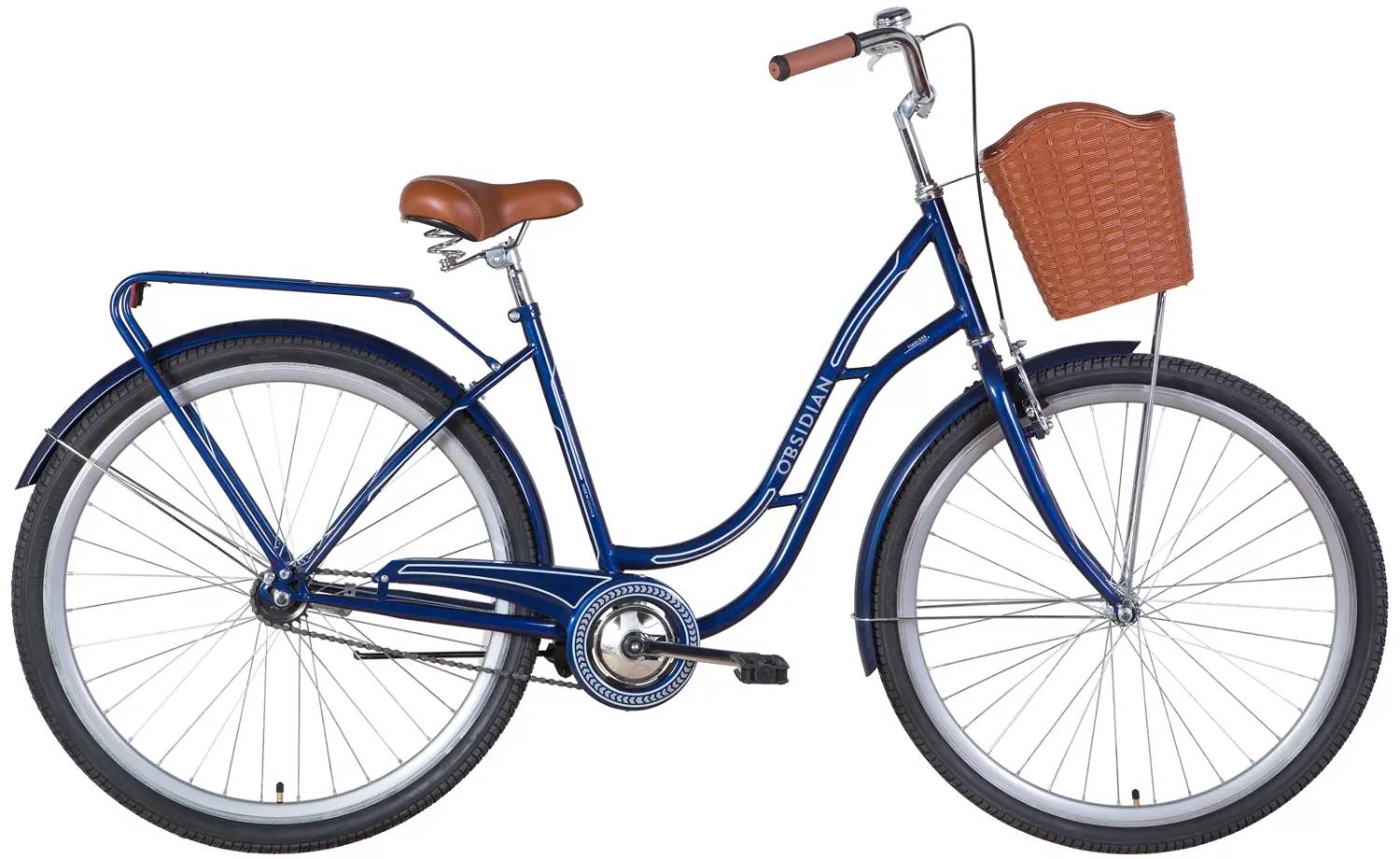 Фотография Велосипед Dorozhnik OBSIDIAN без корзины 28" размер L рама 19 2024 Темно-синий