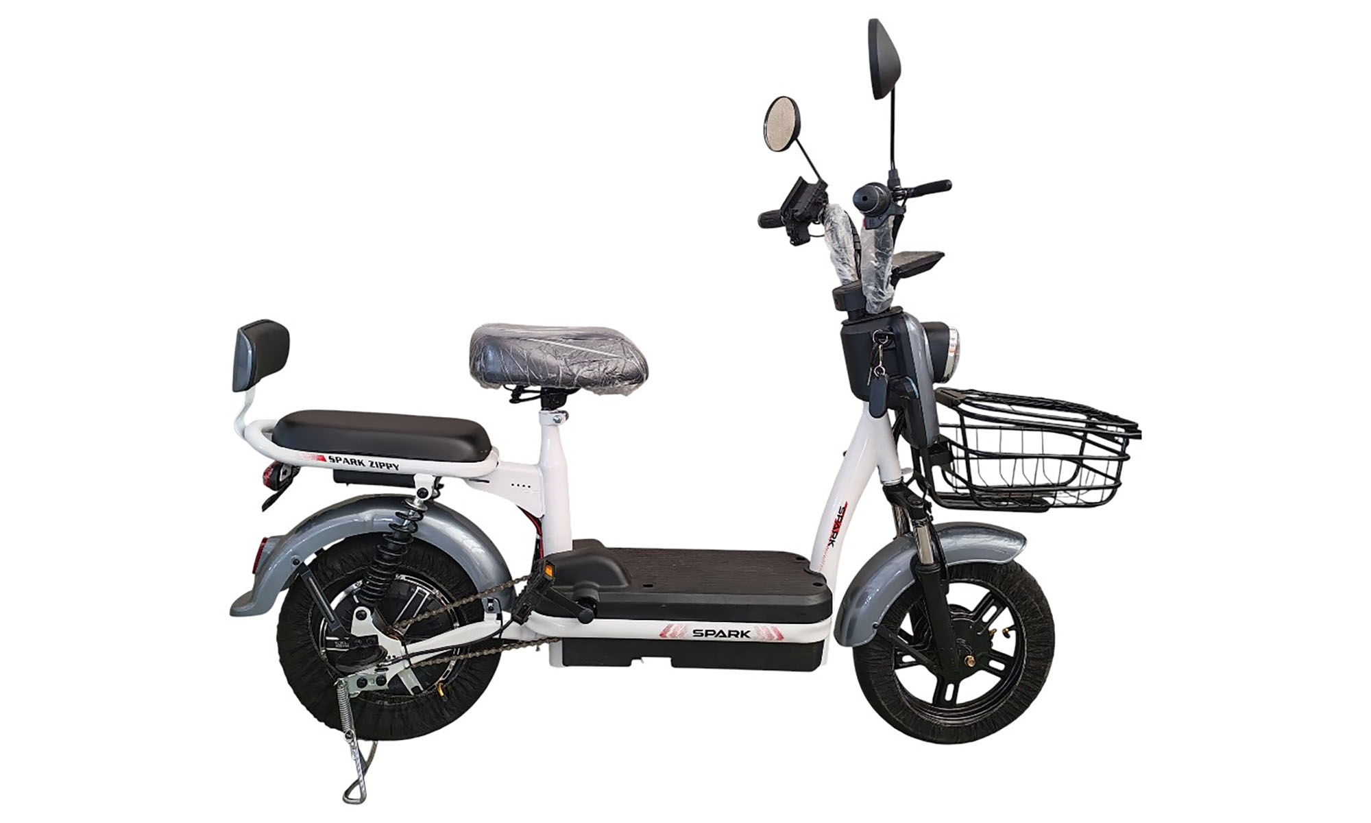 Велосипед с электромотором SPARK ZIPPY 14", 48V/400W/12Ah, год 2026, Серый 