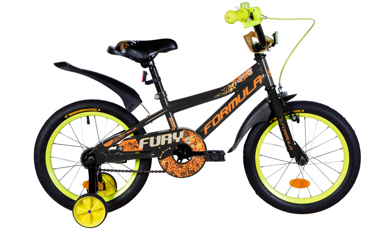 Фотографія Велосипед Formula FURY 16" (2020) 2020 Чорно-жовтогарячий 