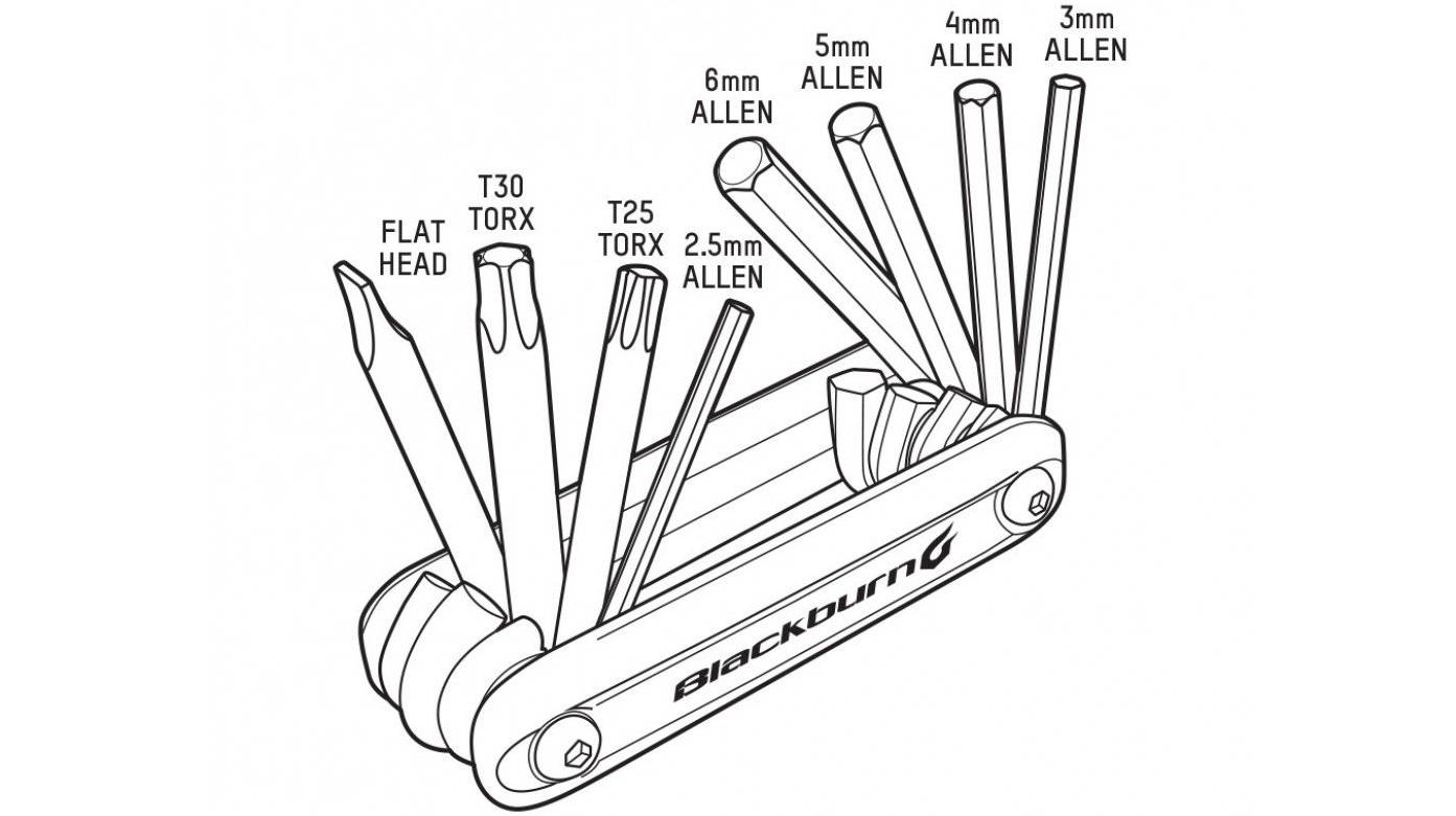Фотография Ключ склад Blackburn Grid 8 Mini-Tool 8 функц 110г 2