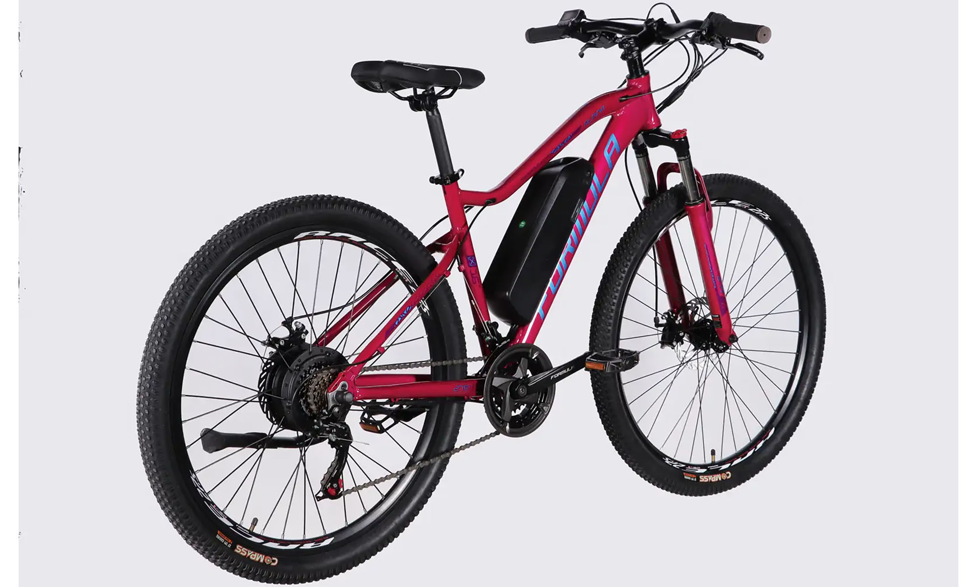 Велосипед с электроприводом Formula eALPINA DD FR 27.5", размер M, рама-17", 36B, 12.5А*ч, 500Вт, год 2026, розово-синий 3