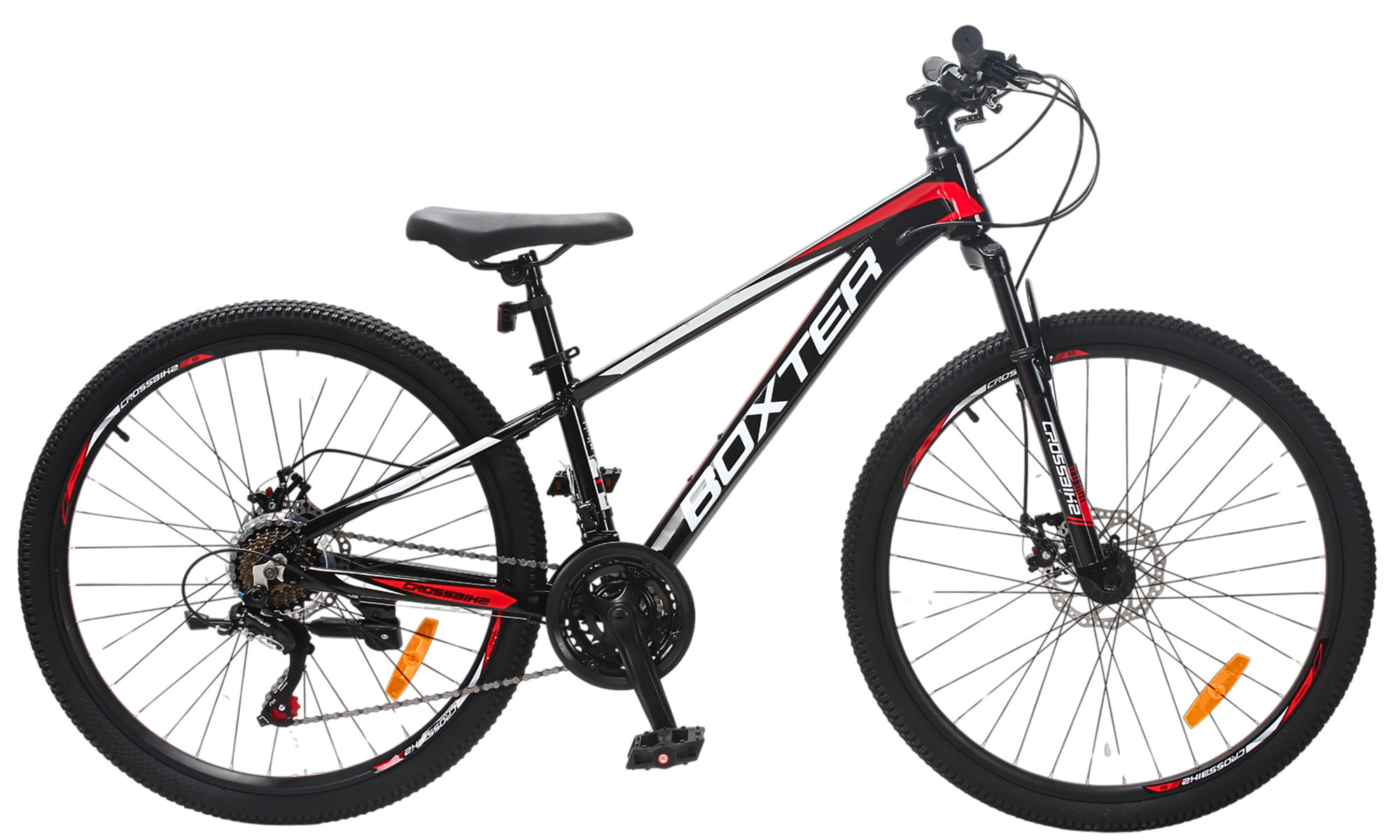Велосипед CrossBike BOXTER 26", размер XS, рама 12.5", год 2026, Чёрный-Белый-Красный 