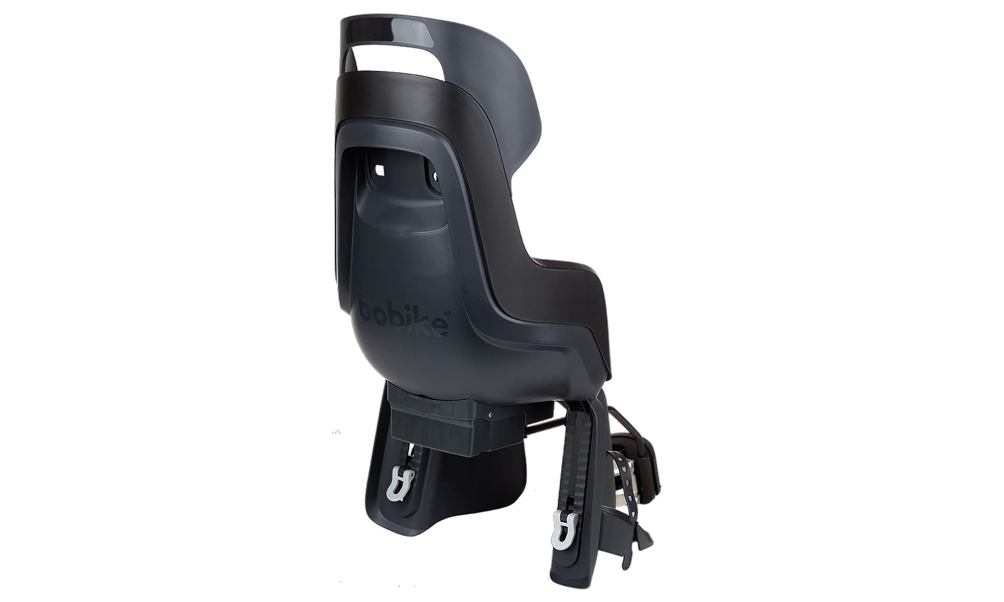 Детское велокресло Bobike GO Frames RS Reclining System - заднее сиденье на раму, черное 7