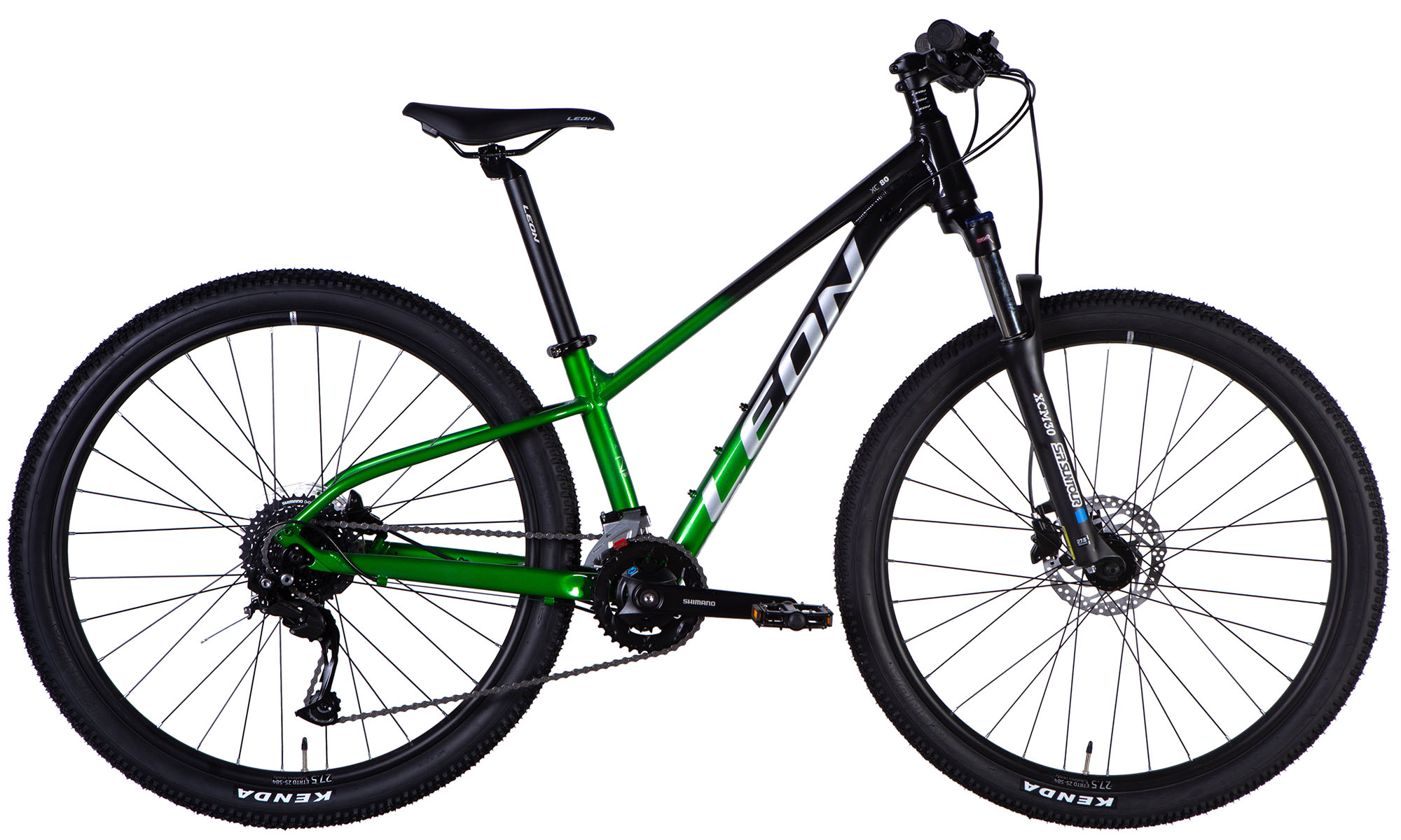 Велосипед Leon XC 80 HDD 27,5", розмір XS, рама-13", рік 2025, чорний з зеленим 2025 