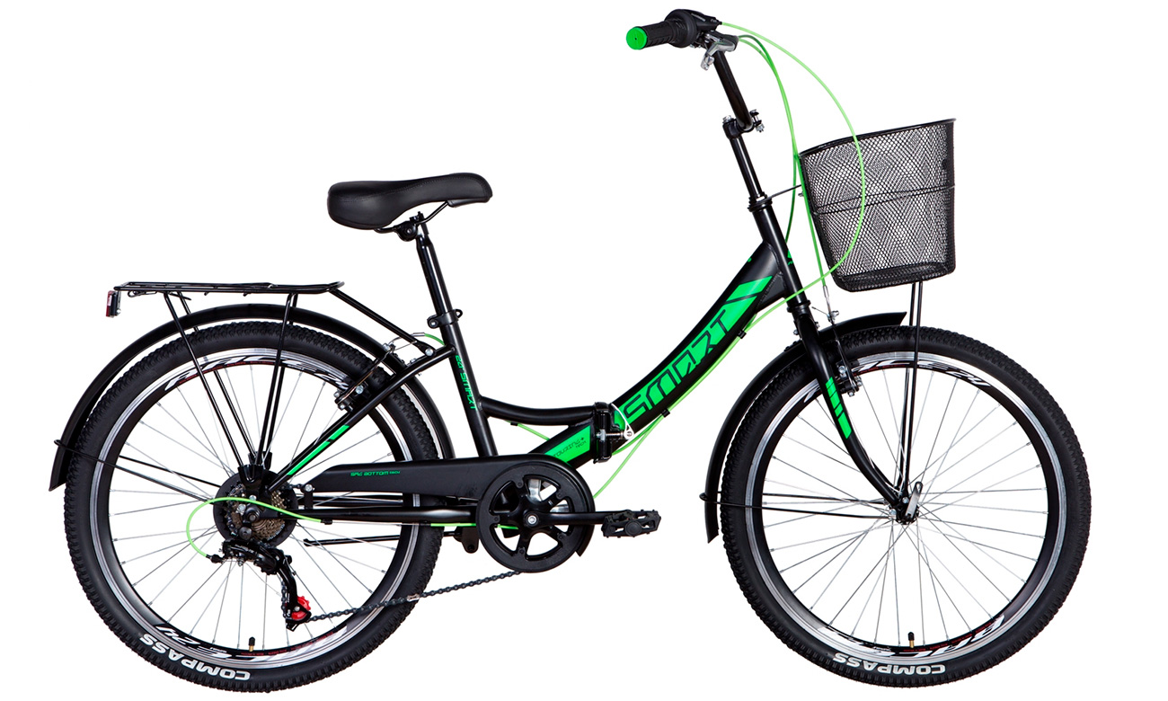 Фотография Велосипед Formula SMART Vbr трещотка 24" (2021) 2021 Черно-зеленый