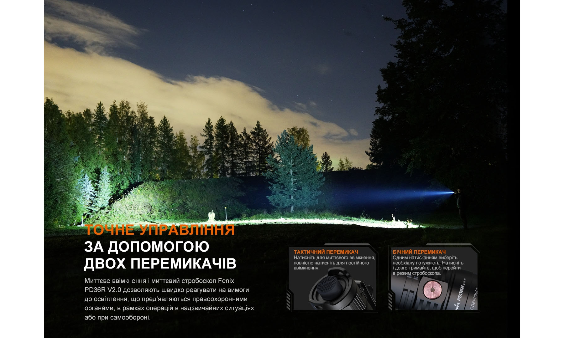 Фонарь ручной Fenix PD36R V2.0 черный 8