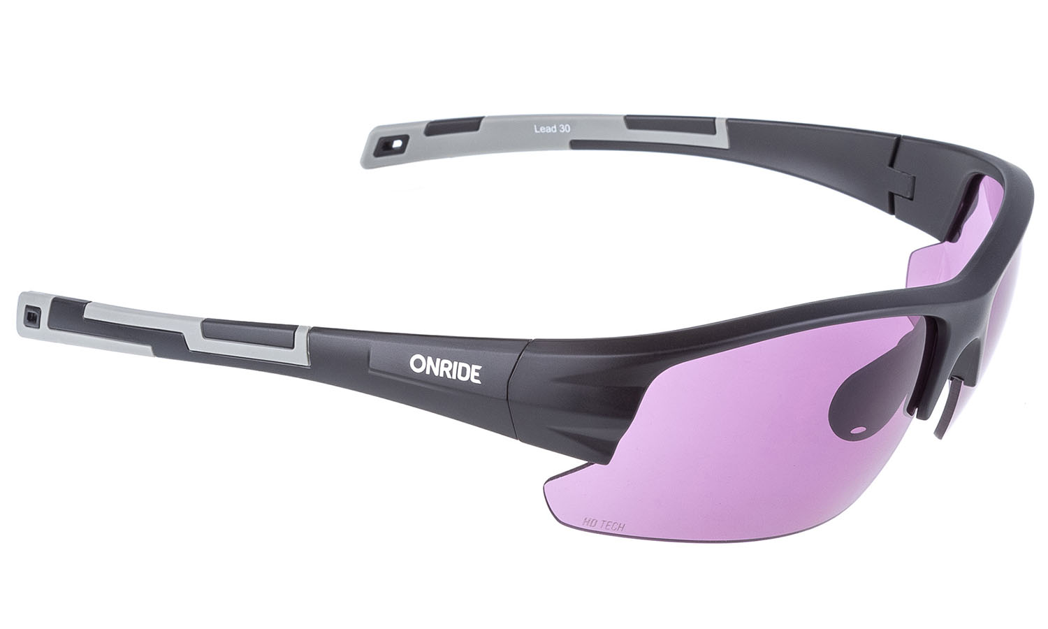 Фотографія Окуляри ONRIDE Lead 30 матово-чорні з лінзами HD purple (19%)