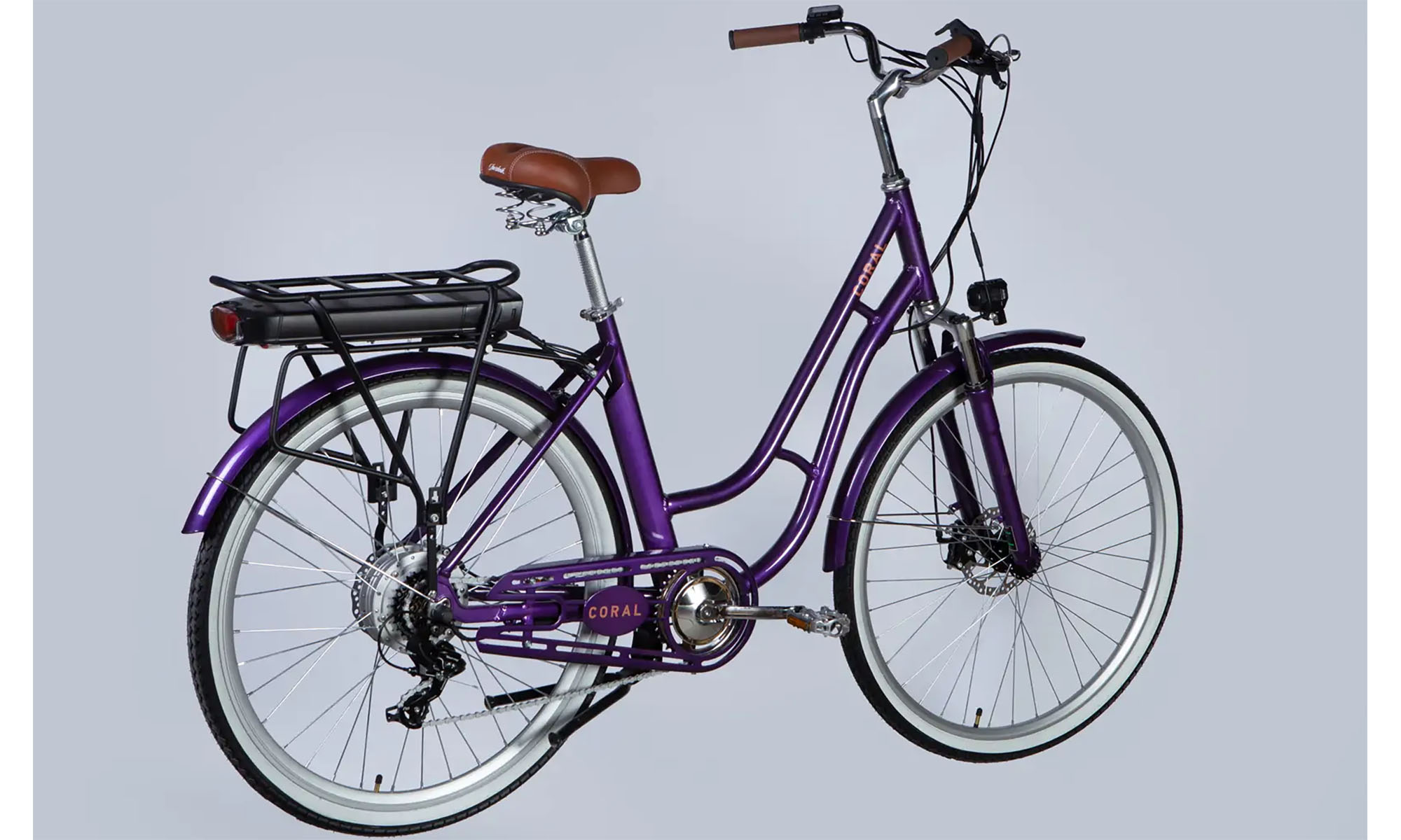 Велосипед с электроприводом Dorozhnik eCORAL DD FR 28", размер L, рама-19", 48B, 17.5А*ч, 500Вт, год 2026, фиолетово-синий 5