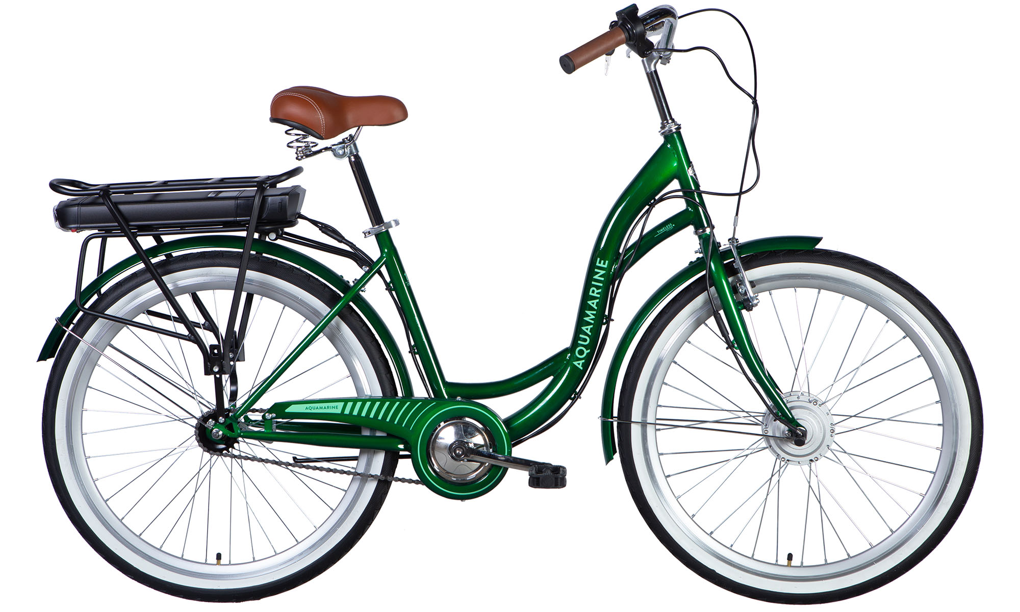 Велосипед з електроприводом Dorozhnik eAQUAMARINE BH 26", розмір M, рама-17", 36B, 13А*г, 500Вт, рік 2026, зелений 