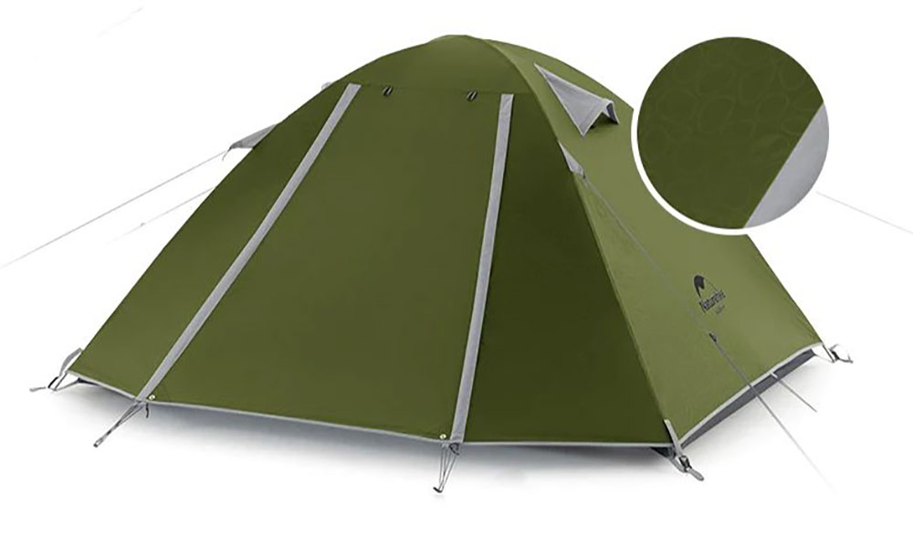 Фотография Палатка двухместная Naturehike P-Series II (NH18Z022-P) 210T/65D, темно-зелений 3