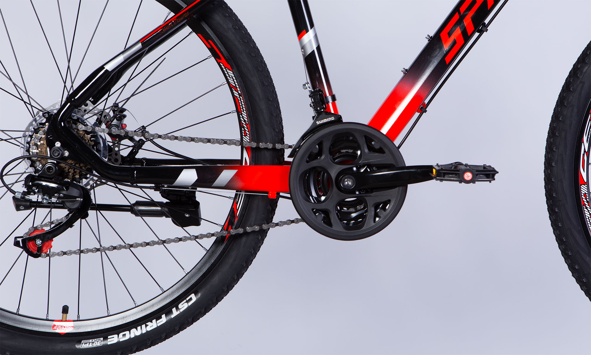 Велосипед SPACE MERCURY DD FR 27.5", размер M, рама 17", год 2026, черно-красный 5