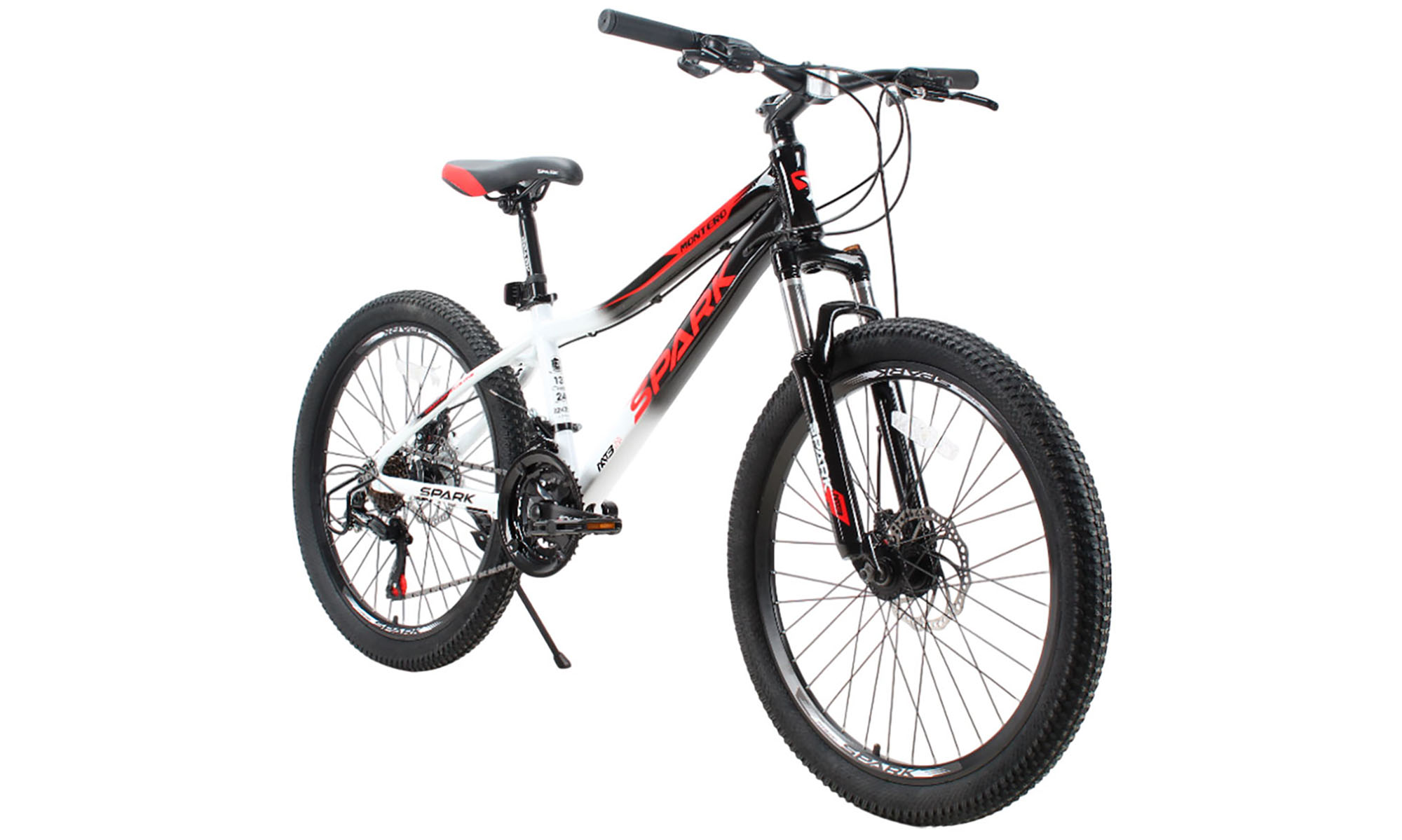 Велосипед SPARK MONTERO JR. 24", розмір XS, рама 13", рік 2025, білий з чорним 2