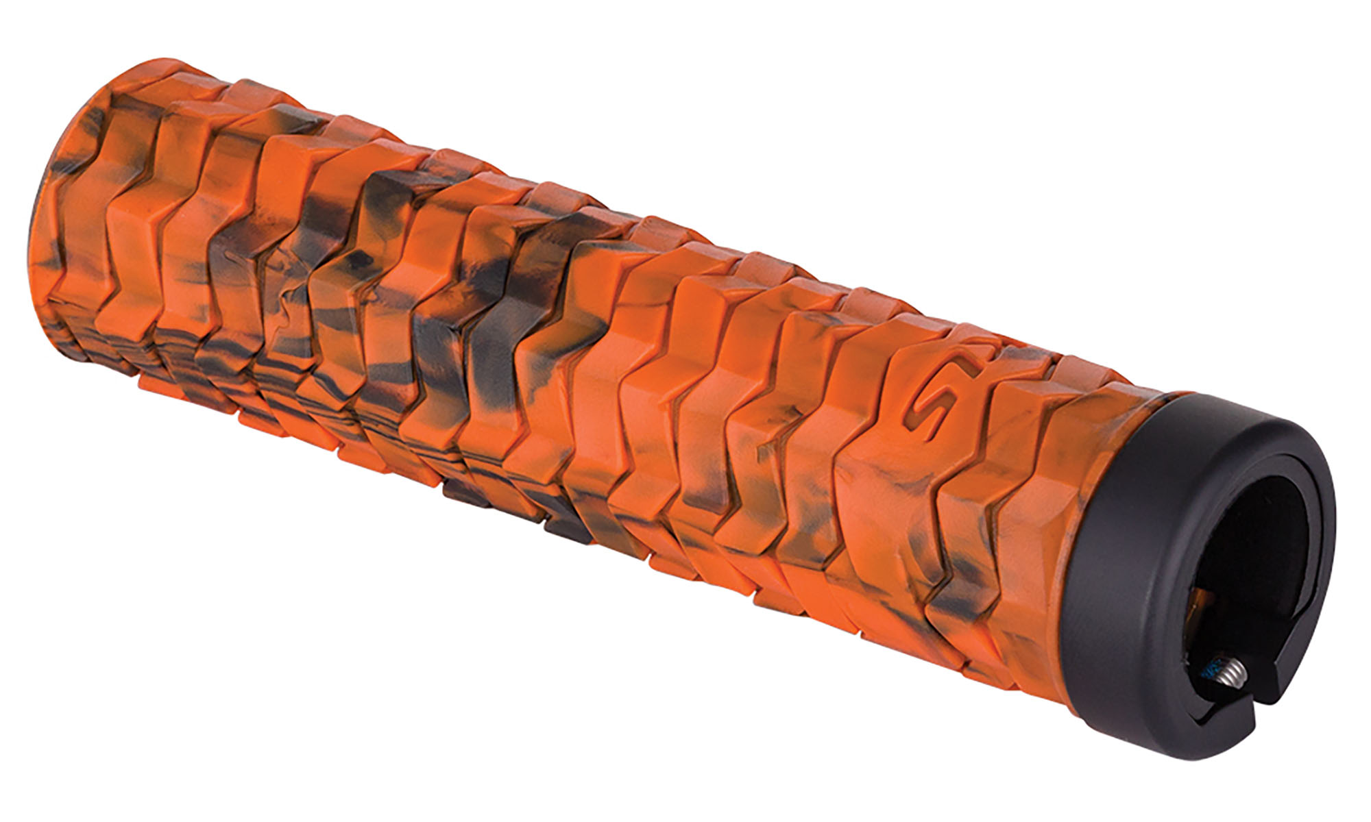 Ручки на руль с двумя замками KLS Poison Double LockOn оранжевый/черный 