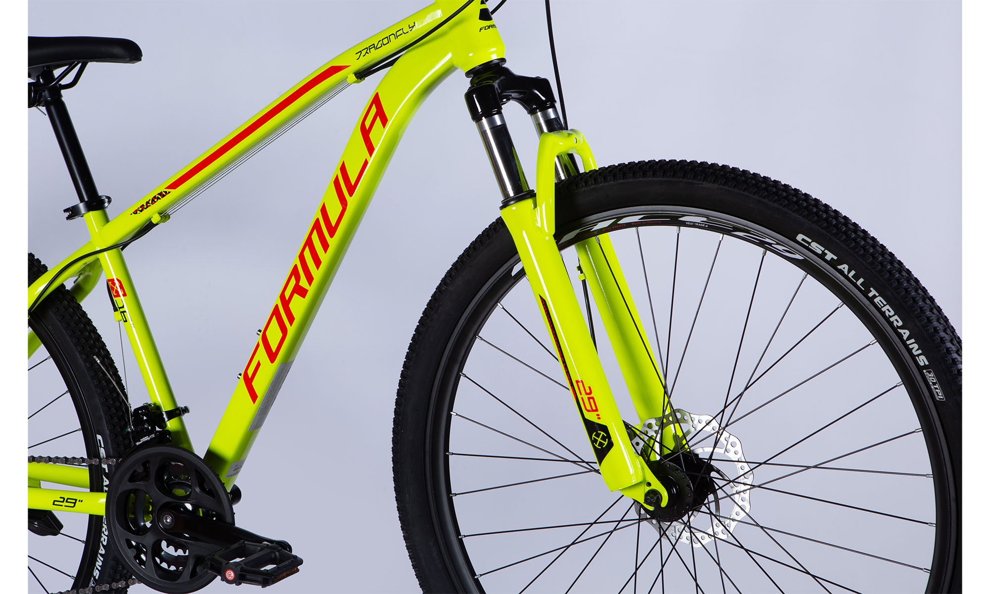 Велосипед Formula DRAGONFLY AM DD 29", размер S, рама-16", 2025, зелено-красный 5