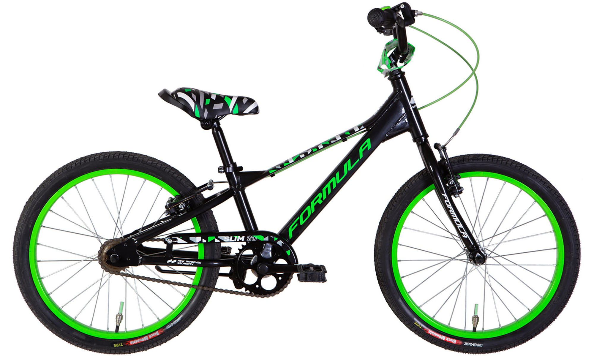Велосипед Formula Kid SLIM BH 20", размер XXS, рама-10", год 2026, черный с зеленым 