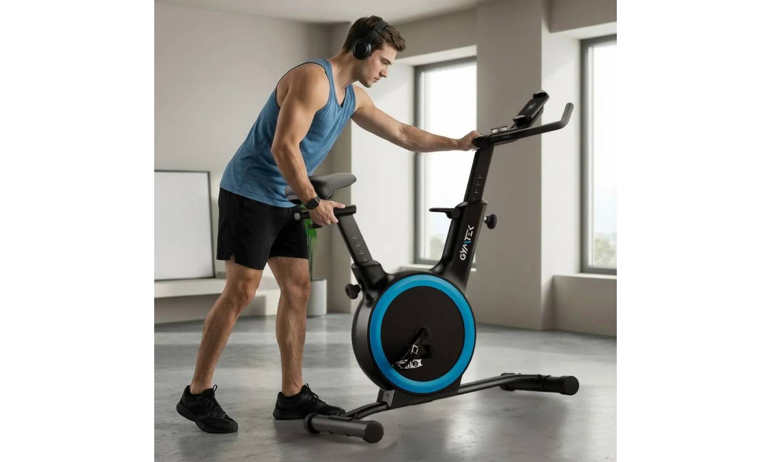 Велотренажер спінбайк Gymtek XB Cardio магнітний синій 12 Велотренажер спінбайк Gymtek XB Cardio магнітний синій 12