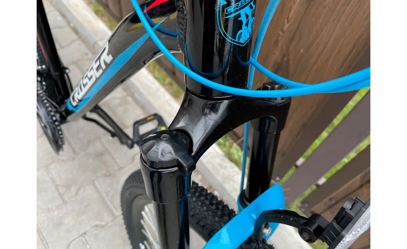Фотография Велосипед Crosser Boy XC-200 24" размер XXS рама 12 2021 Черно-голубой 6
