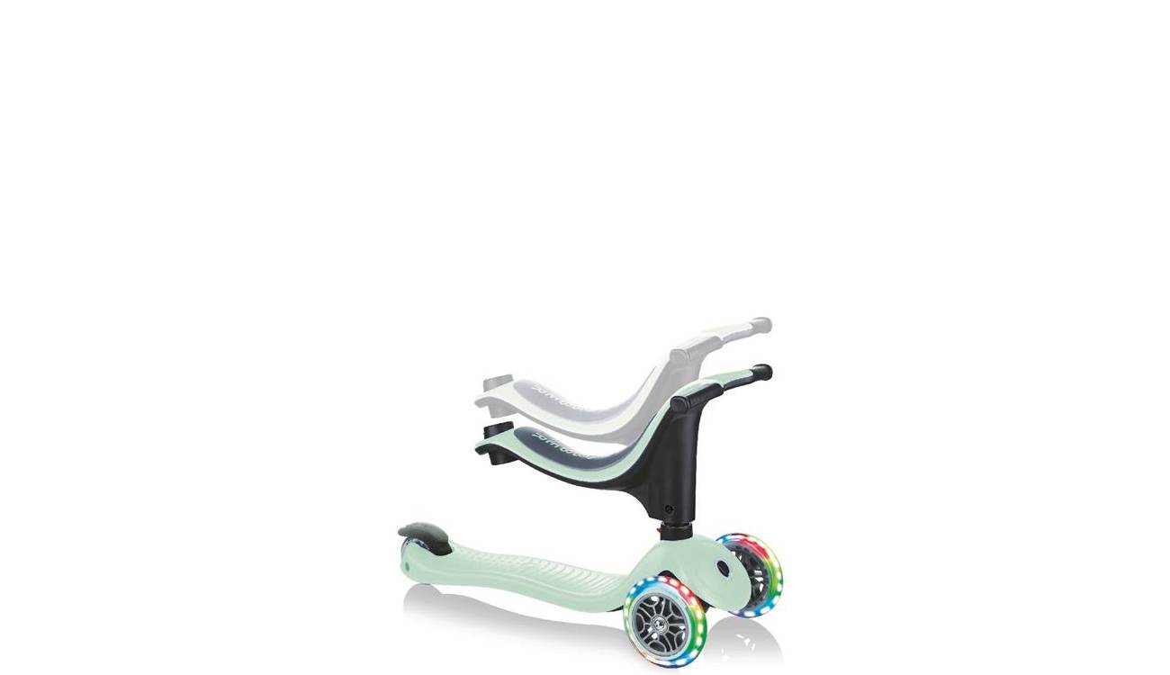 Фотография Самокат GLOBBER GO UP SPORTY со светящимися колёсами, пастельный зелёный, 1+ 3