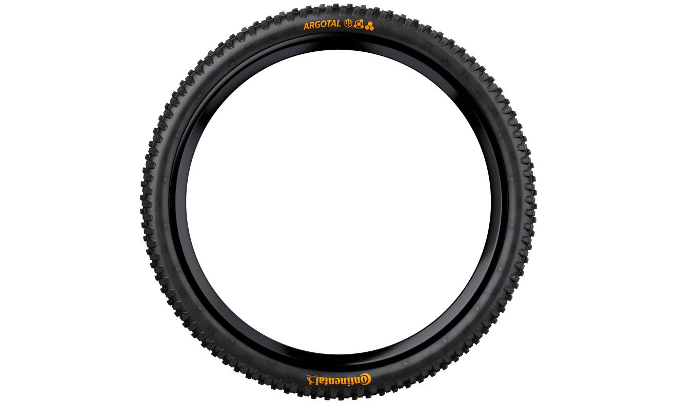 Фотография Покрышка бескамерная Continental Argotal Downhill SuperSoft 27.5 x 2.40, складная skin, Черная 3