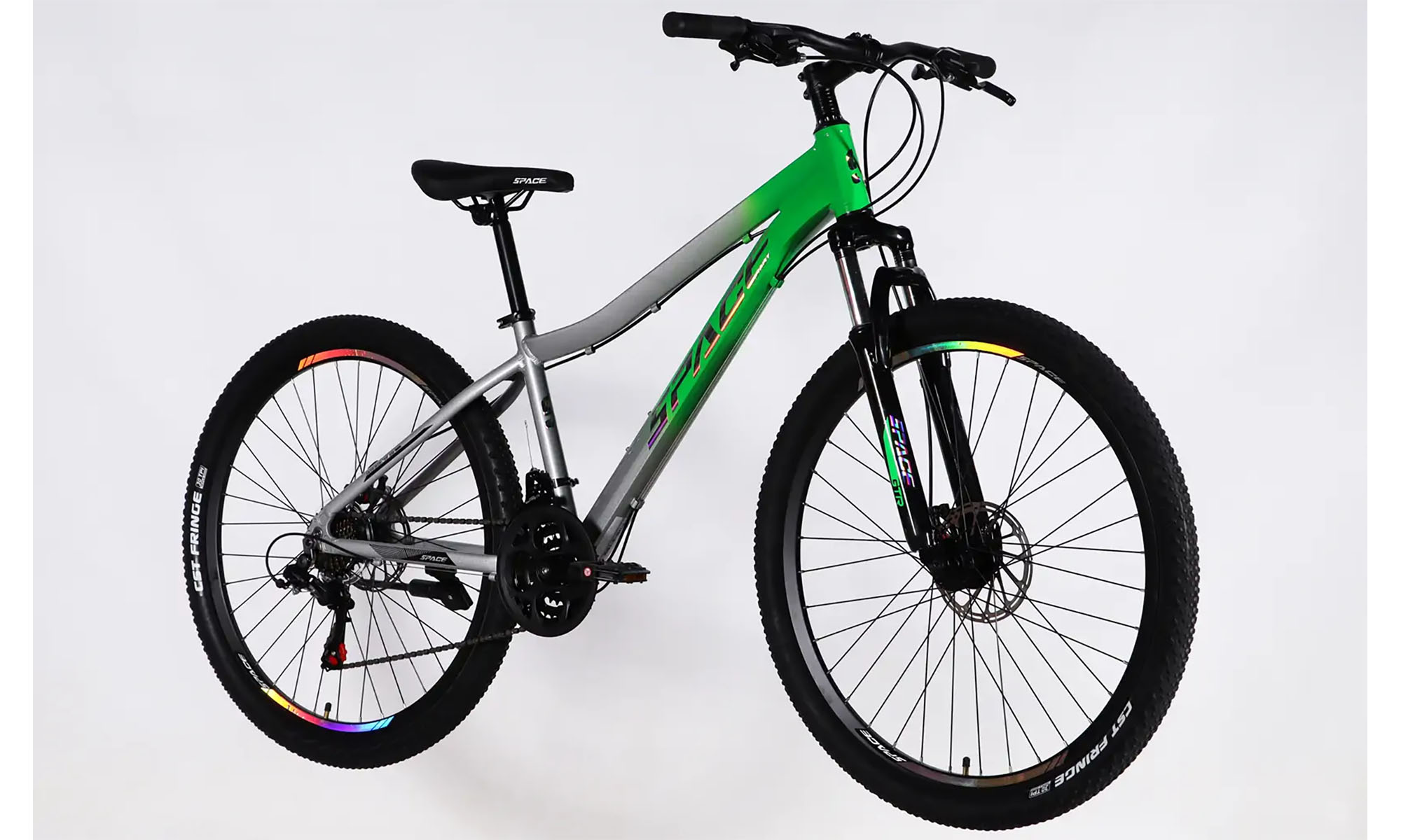 Велосипед SPACE IZIDA DD FR, 27.5", размер S, рама-15", год 2026, зелено-серебристый 3 Велосипед SPACE IZIDA DD FR, 27.5", размер S, рама-15", год 2026, зелено-серебристый 3
