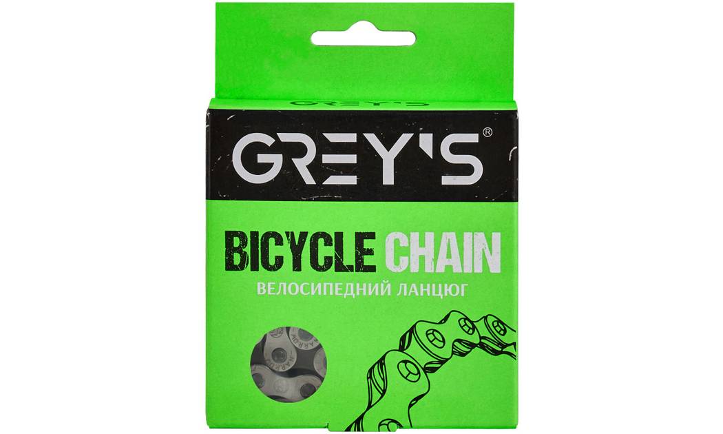 Фотографія Цепь велосипедная Grey's 8ск. S8 Half Silver, 116 звеньев 2