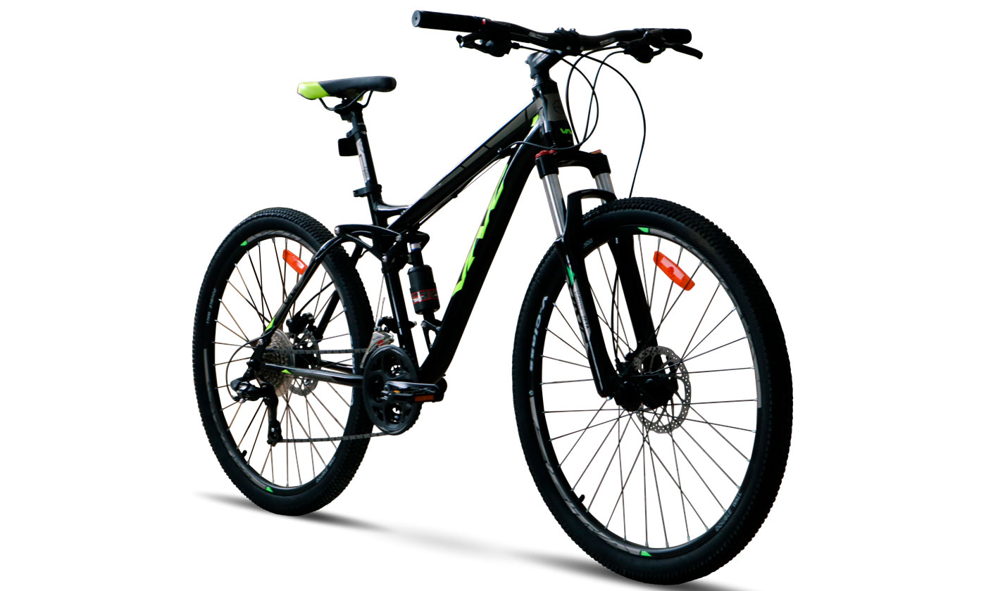 Фотография Велосипед VNC HighRider A5 27,5" размер М рама 17 2023 Черно-зеленый 3