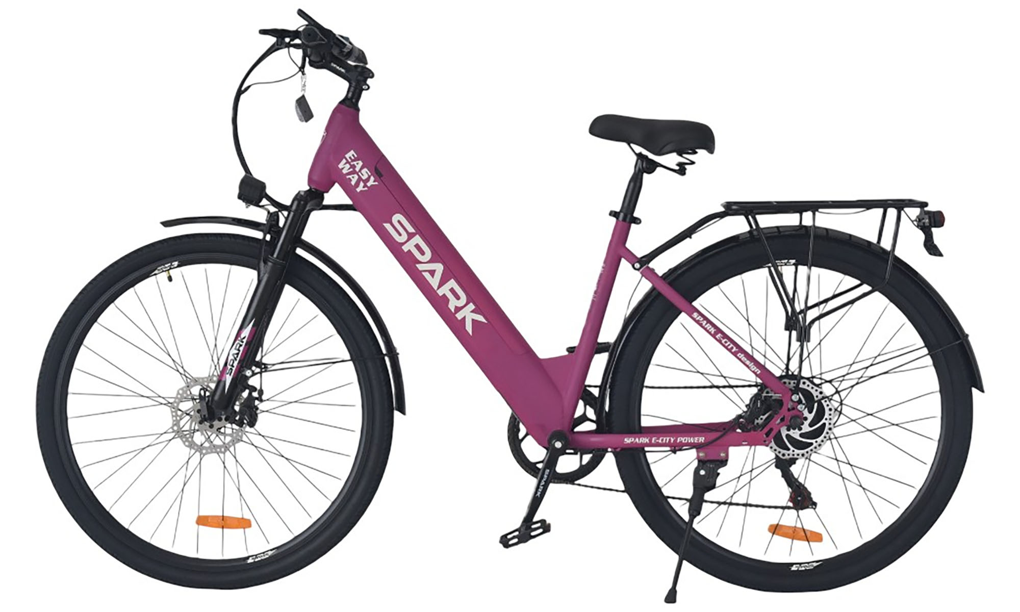 Велосипед с электромотором SPARK E-CITY EASY WAY 28", размер M, рама 18", 48V/500W/12,5Ah, год 2026, фиолетовый 6