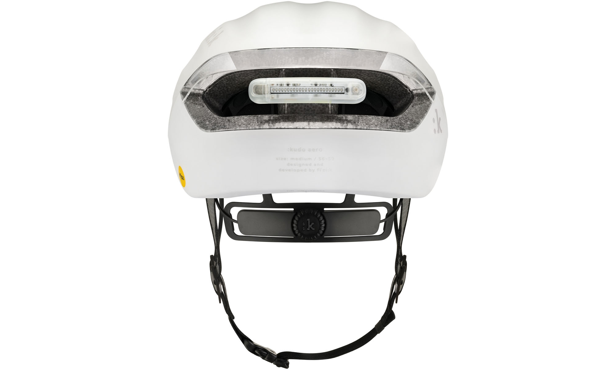 Шлем Fizik Kudo Aero MiPS с мигалкой, размер L (59-61 см), белый 4