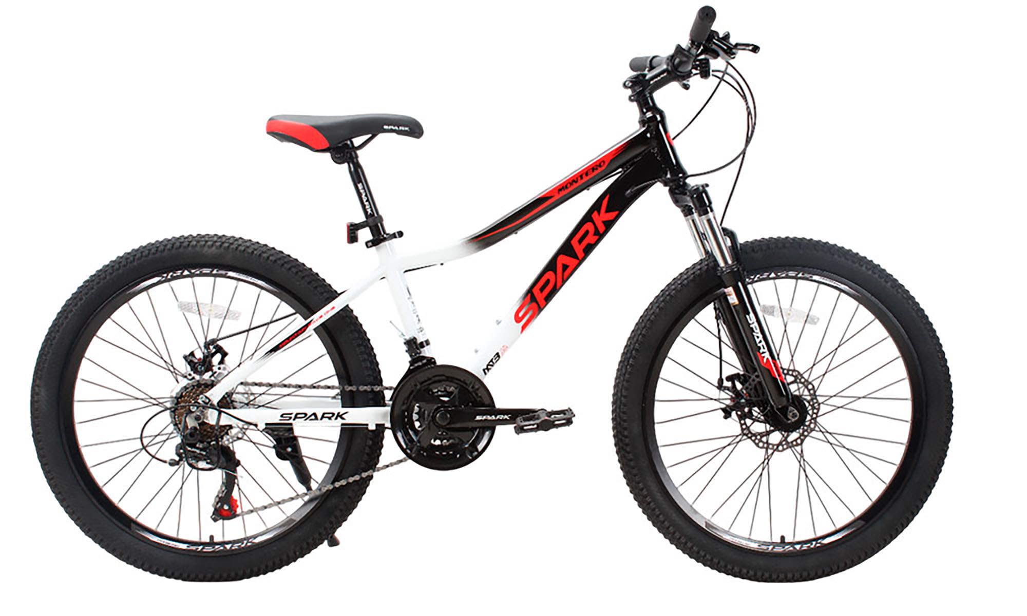 Велосипед SPARK MONTERO JR. 24", розмір XS, рама 13", рік 2025, білий з чорним Велосипед SPARK MONTERO JR. 24", розмір XS, рама 13", рік 2025, білий з чорним