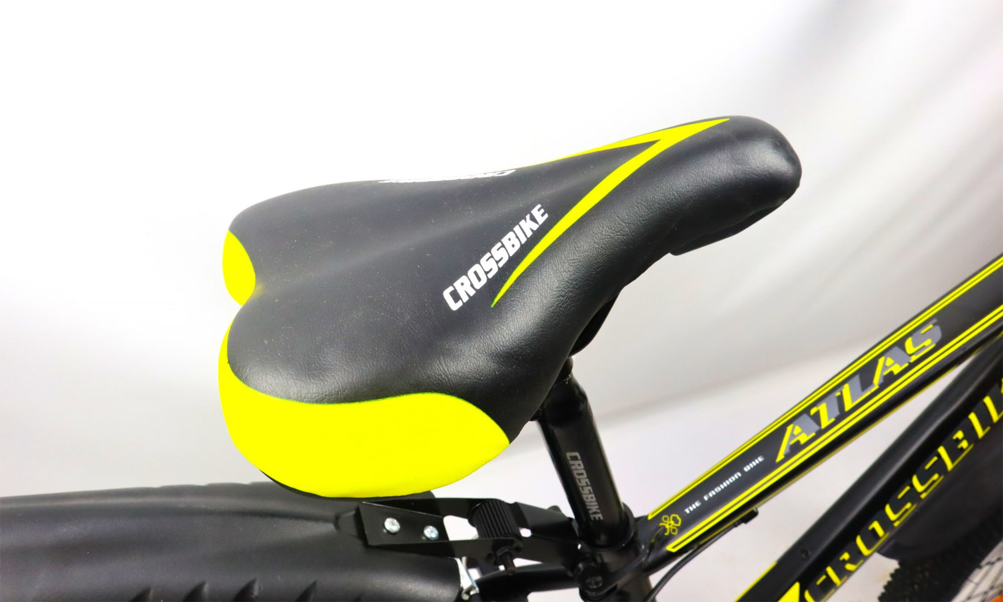 Велосипед CrossBike Atlas 24", размер XXS, рама 12", 2021, Черный-Неоновый желтый 5