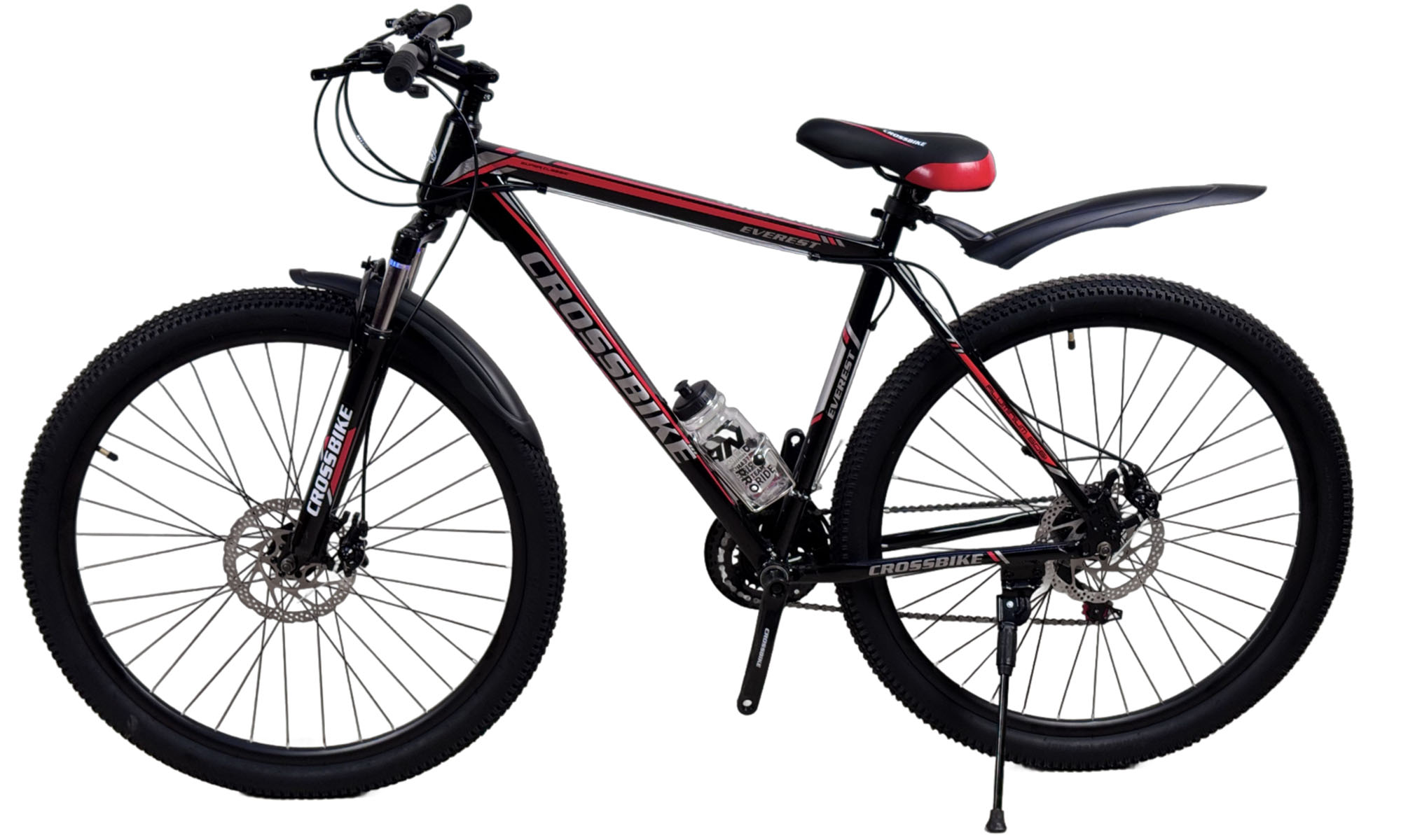 Велосипед CrossBike Everest 29", размер XL, рама 21", год 2024, Чёрный-Красный 3
