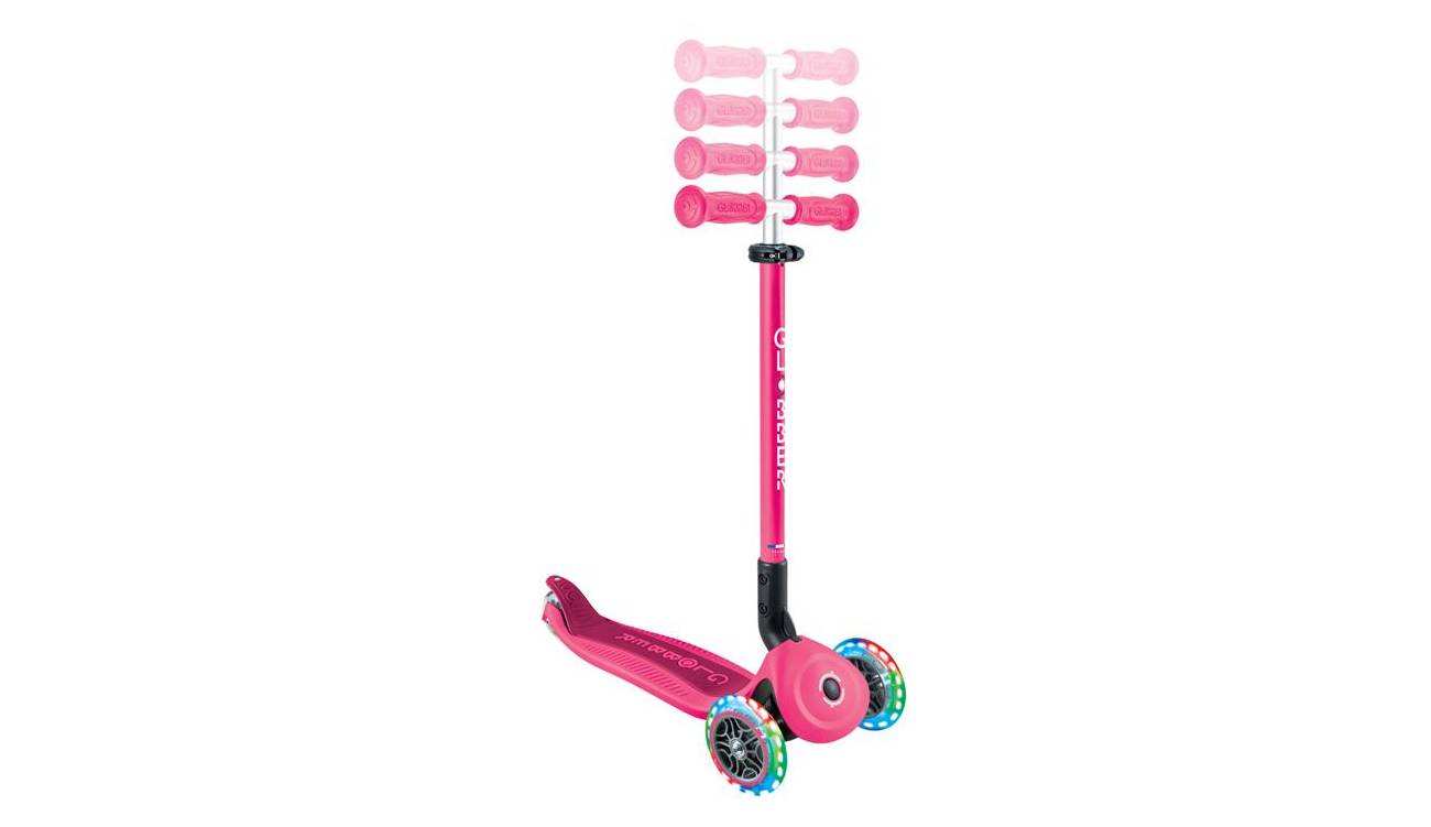 Самокат GLOBBER GO UP ACTIVE со светящимися колёсами, розовый, 1+ 4