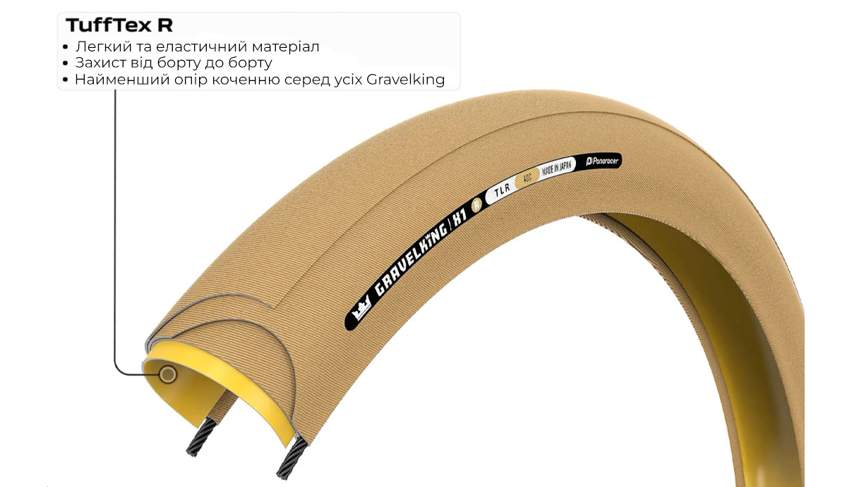 Покришка Panaracer GRAVELKING SS R (Gen2), 28" 700x40C (40-622), Folding TLR 120TPI, чорно-коричневий 4 Покришка Panaracer GRAVELKING SS R (Gen2), 28" 700x40C (40-622), Folding TLR 120TPI, чорно-коричневий 4
