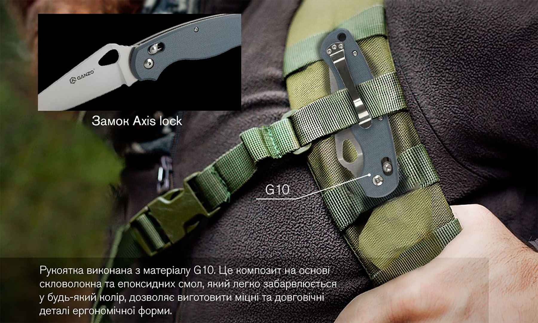 Ніж складаний Ganzo G729-GY сірий 3 Ніж складаний Ganzo G729-GY сірий 3