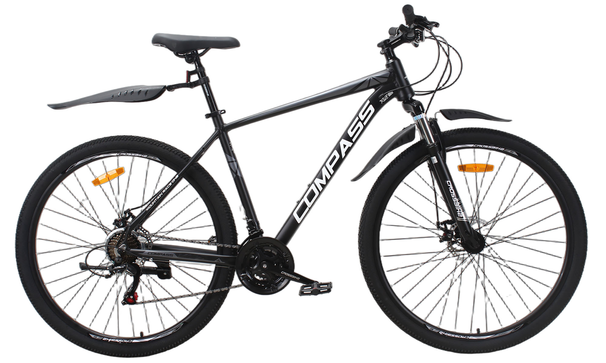 Велосипед CrossBike COMPASS 29", размер XL, рама 20", год 2026, Черный-Серый 
