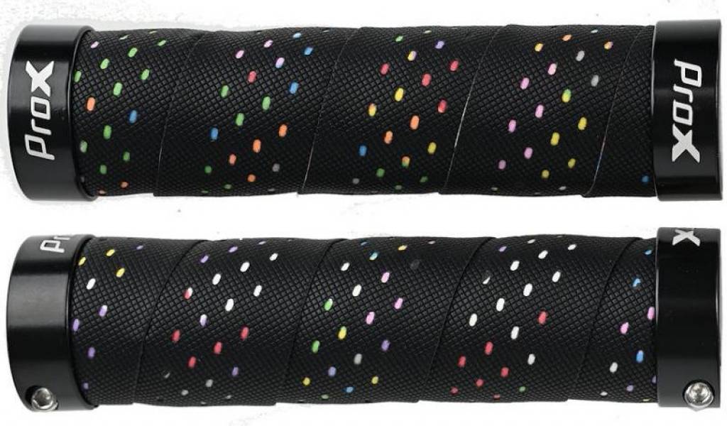 Грипсы ProX GP-82C Lock 130мм, черно/rainbow 2 Грипсы ProX GP-82C Lock 130мм, черно/rainbow 2
