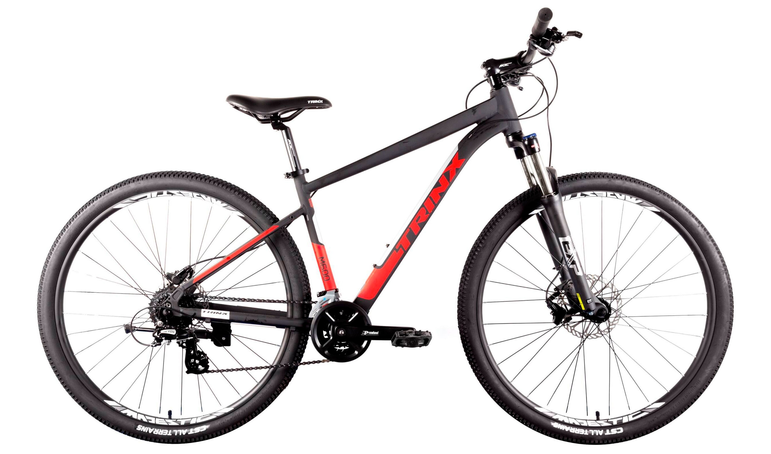 Фотографія Велосипед Trinx M600 Elite 27,5" розмір М рама 18 2022 Matt-Black-White-Red
