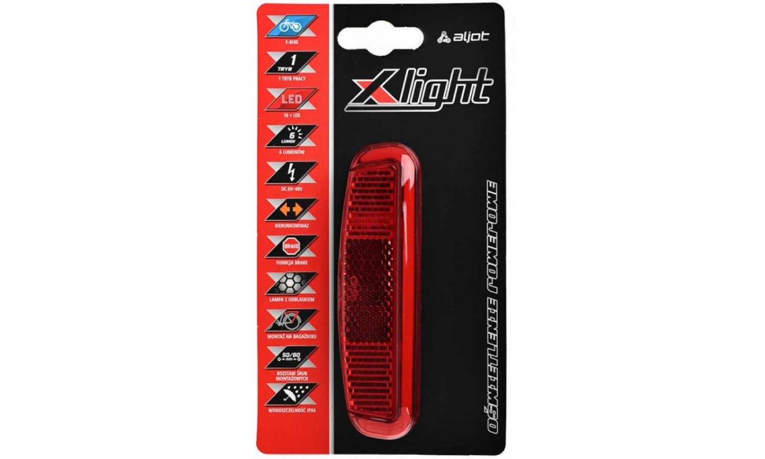 Задняя фара X-Light XC-2329 электровелосипеда DC6-48V, черная 2