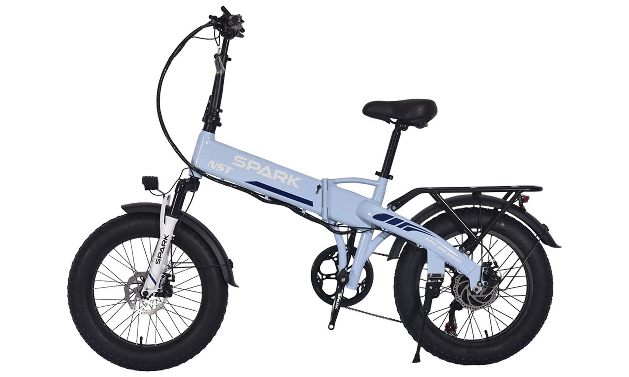Велосипед с электромотором SPARK NST 20", размер S, рама 16", 48V/500W/17,5Ah Li-ion, Голубой 