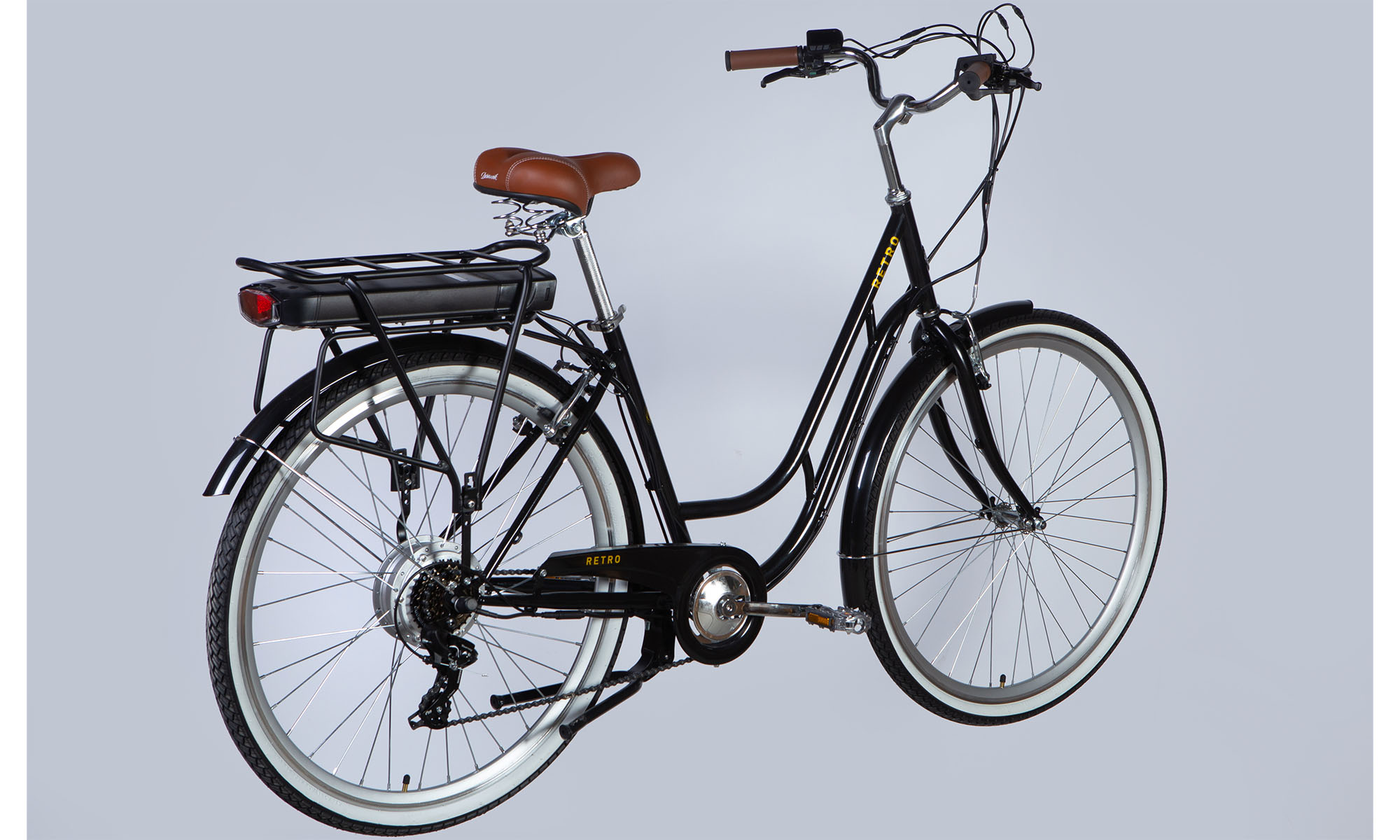 Велосипед c электроприводом Dorozhnik eRETRO Vbr FR 28", размер L, рама 19" 36B 12.5А*ч 500Вт, 2025, черный 2