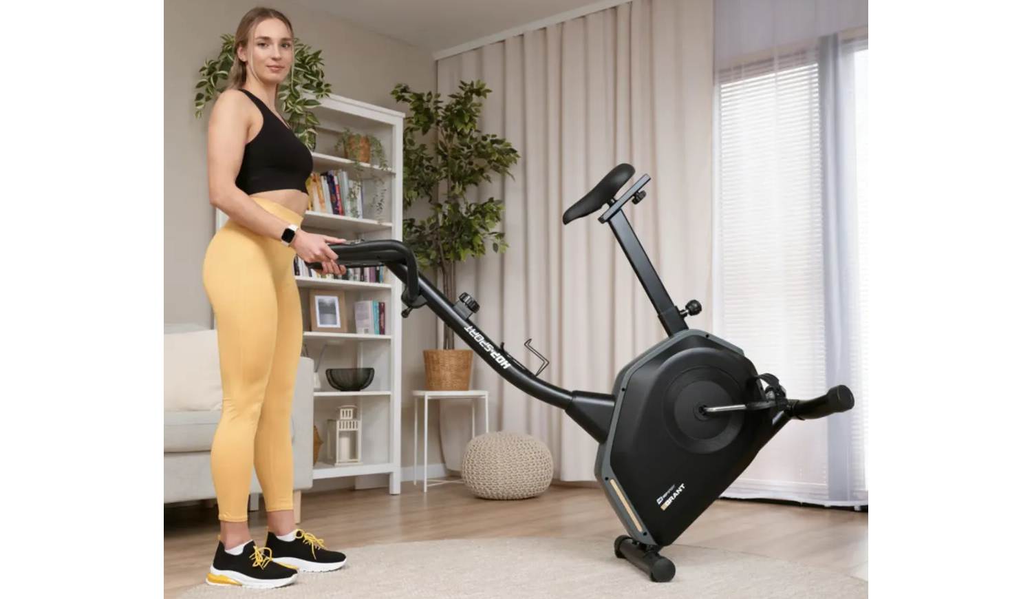 Велотренажер Hop-Sport HS-4000H Grant черно-золотистый 4