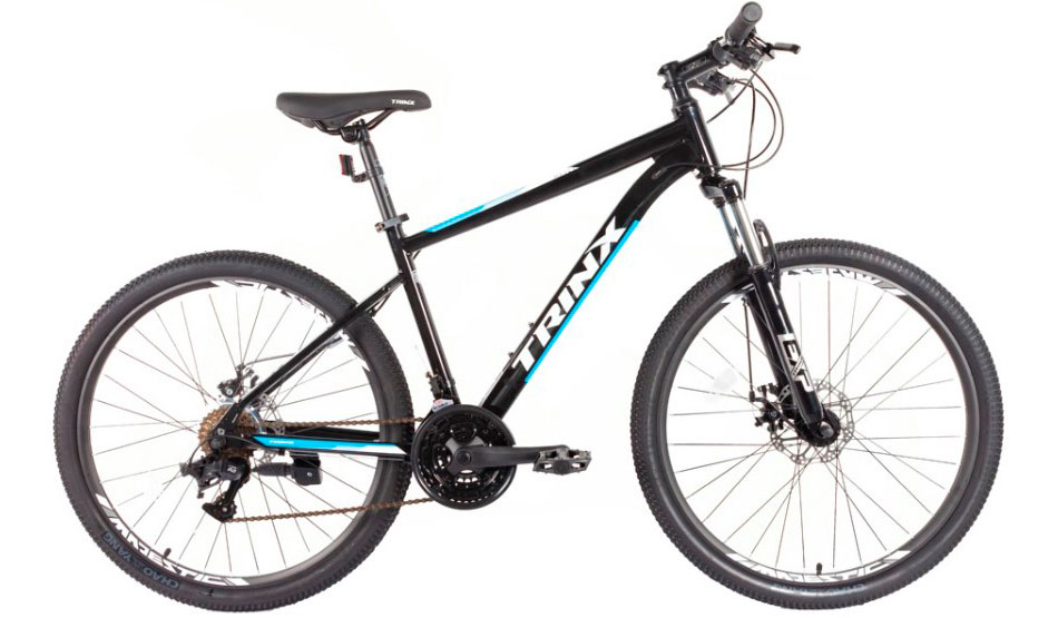 Фотография Велосипед Trinx M100 26" размер XS рама 13.5 2022 Black-Blue-White