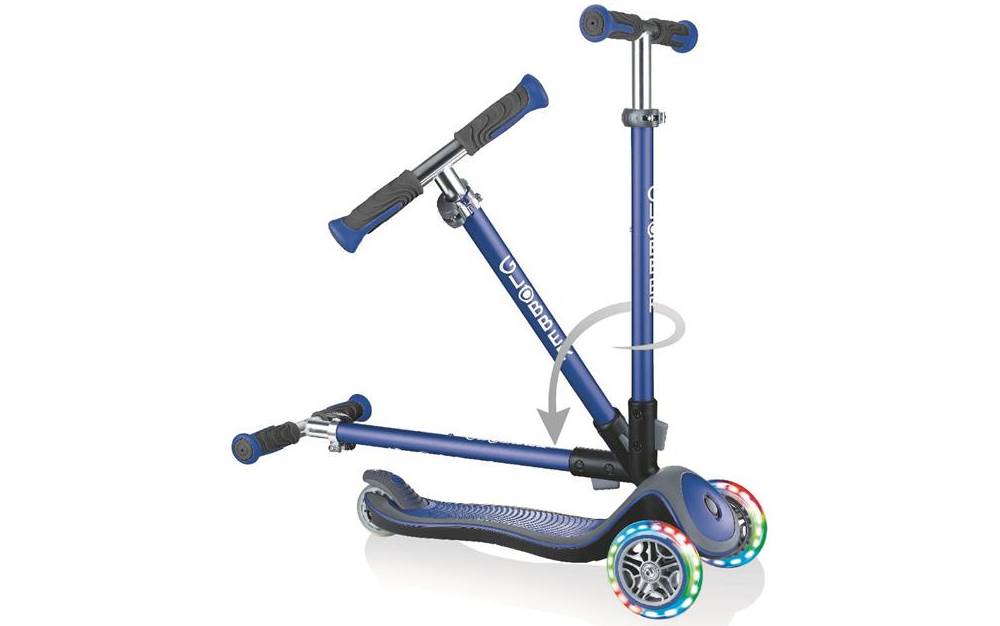 Самокат GLOBBER ELITE DELUXE синий, колеса c подсветкой, 50кг, 3+ 5