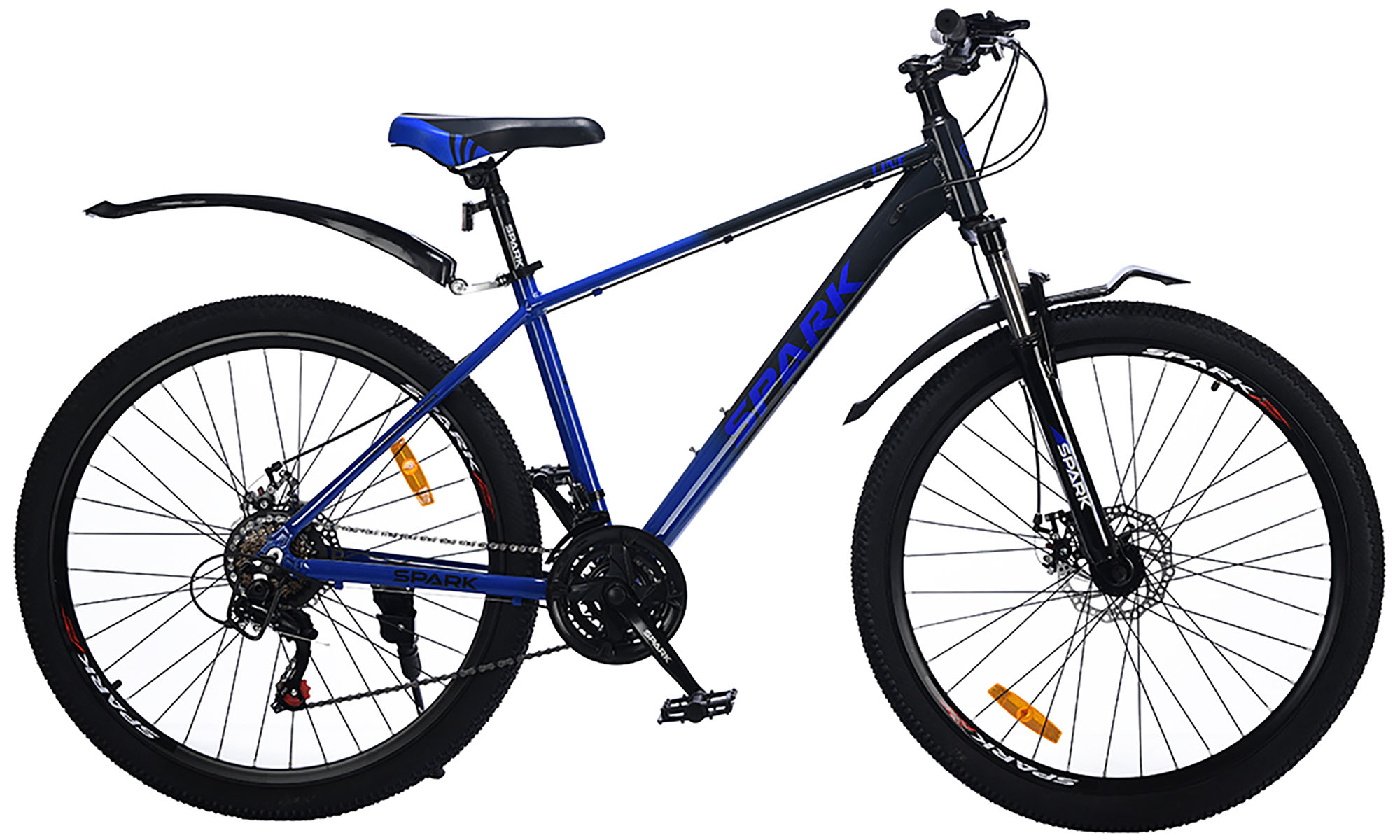 Велосипед SPARK LINE 27,5", размер M, рама 17", год 2025, черный с синим 