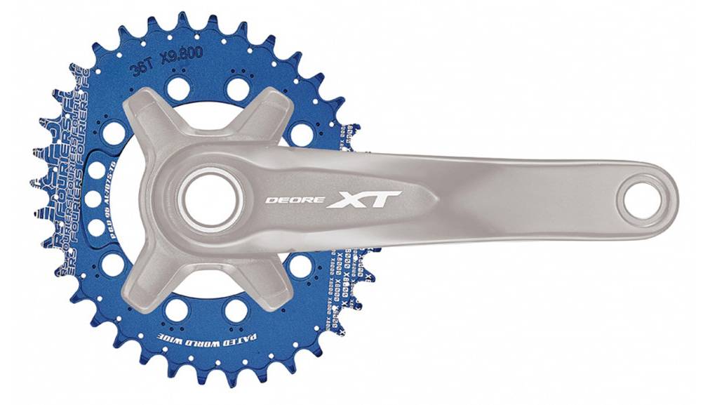Звезда шатуна Fouriers DX8000 E1 NW Oval Shimano XTR/pcd96 36Т, синий 2