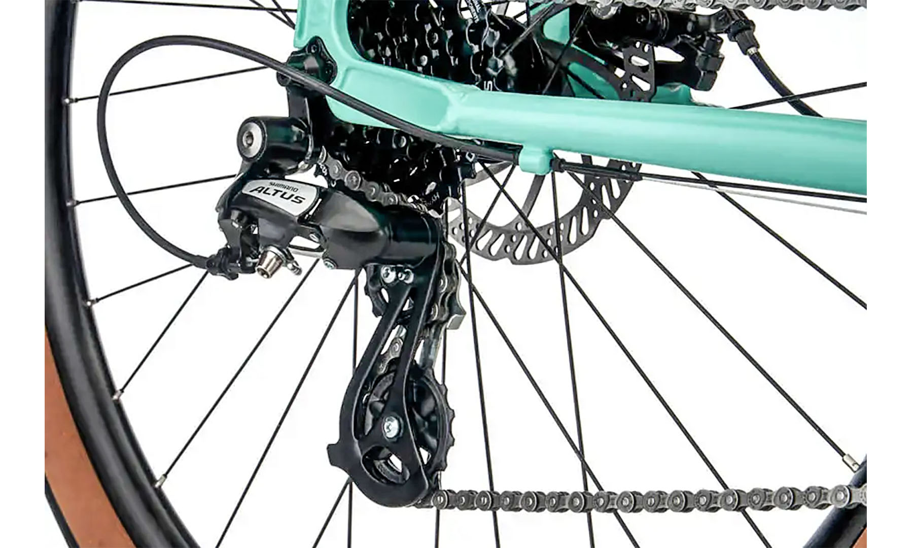 Фотография Велосипед дорожный Kona Dew Green 27.5" размер рамы L, 2022, Mint Green (мятный) 4